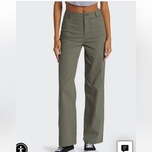 Roxy Coastal Cruiser Wide Leg Pants in Agave Green size 30 NWT